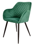 Cadeirão ROLANDO, metal, tecido velvet 56 verde escuro
