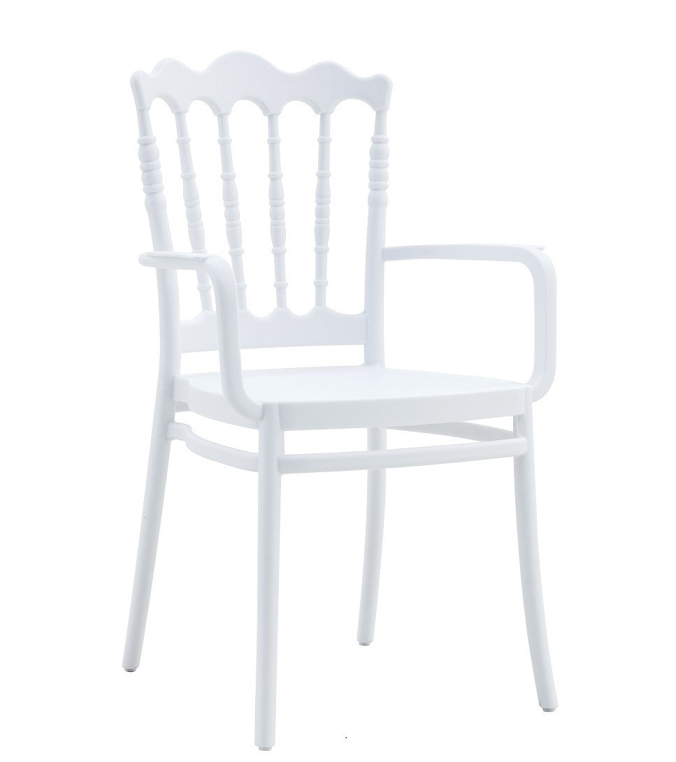 Cadeirão WEDDING, empilhável, polipropileno branco
