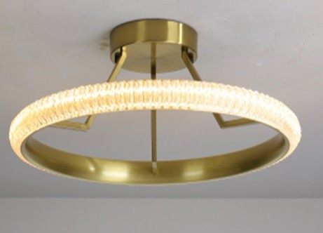 Candeeiro BERKA TRE60, de teto, alumínio, dourado, acrílico, led