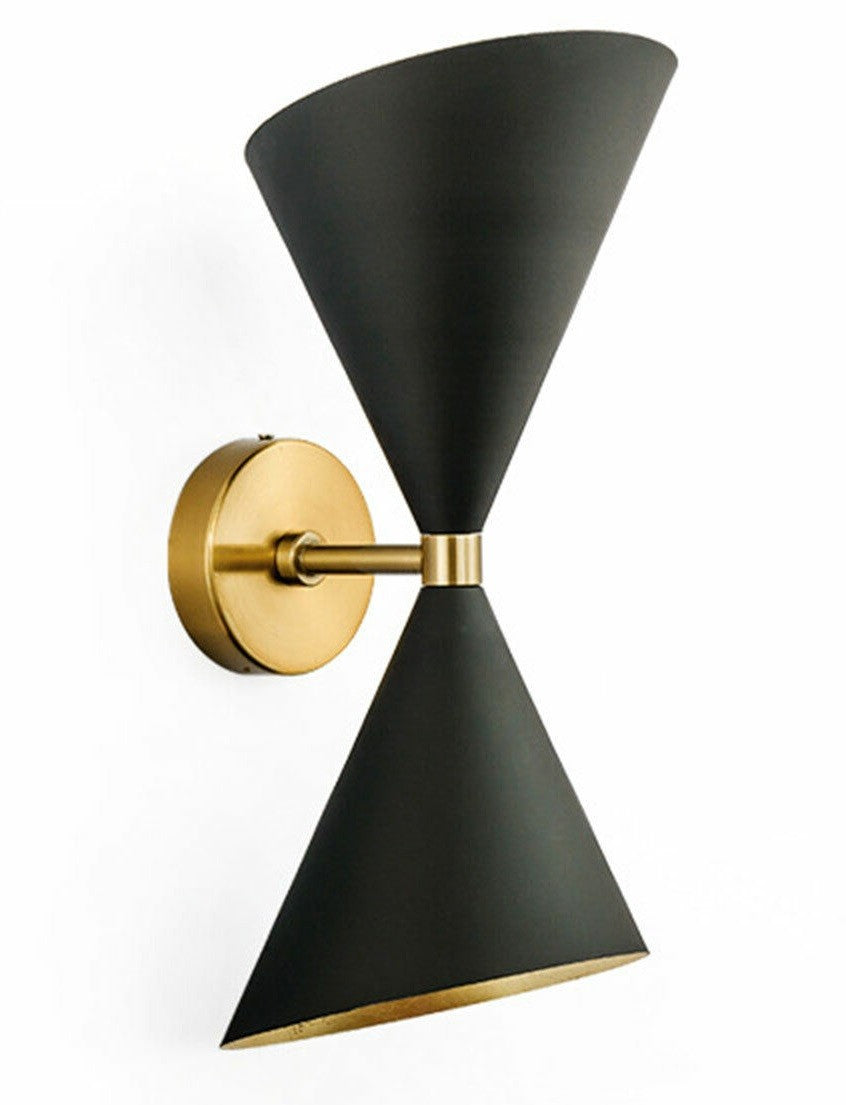 Candeeiro FREITAL, aplique, metal dourado e preto