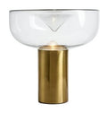 Candeeiro HEROLD, de mesa, metal dourado, abajur de vidro