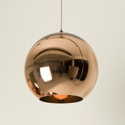 Candeeiro HUGO, 25 cms, de tecto, vidro, cobre