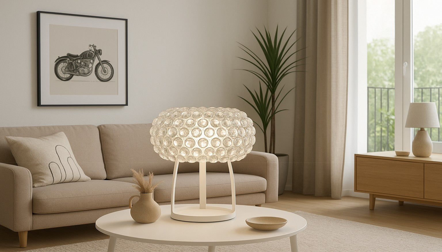 Candeeiro ITALICA-M50-TR, de mesa, acrilica, 50 cms