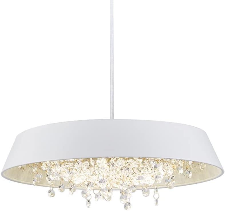 Candeeiro JENA BL, de teto, metal, branco, vidro, led