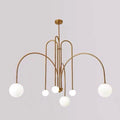 Candeeiro MOERS, de teto, metal, dourado vintage, abajur branca