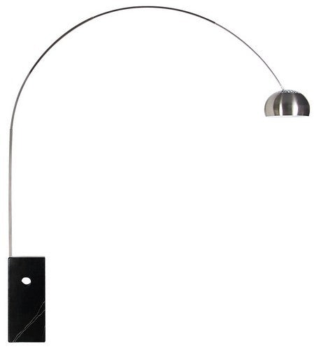 Candeeiro NEW ARC BIG, de pé, base de mármore preto