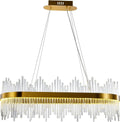Candeeiro WEIRA, de teto, metal dourado, vidro led