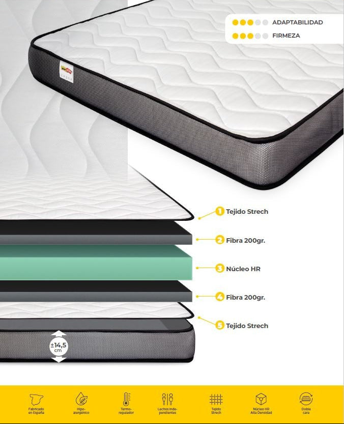 Colchão SILVER SDM, 150 x 200 cms