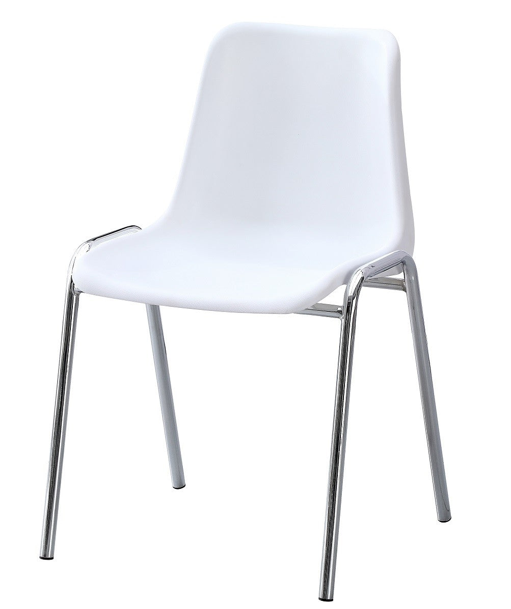 Cadeira CARCASA, empilhável, cromada, polipropileno branco