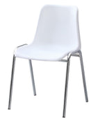 Cadeira CARCASA, empilhável, cromada, polipropileno branco