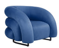 Poltrona KARLOVY, tecido velvet azul