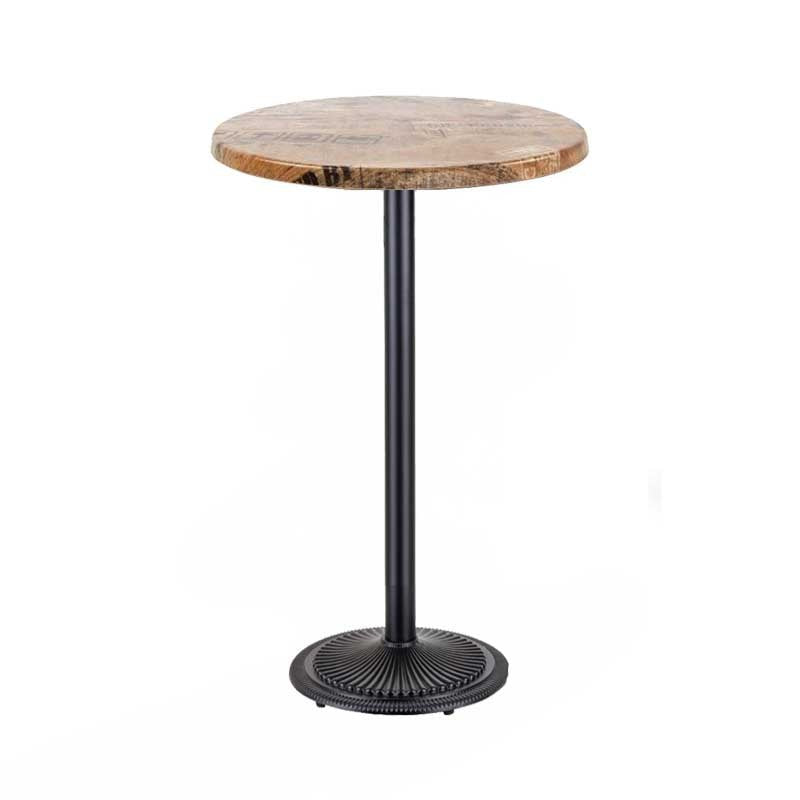 Mesa alta ARNO, preta, base de 110 cms e tampo de mesa de 60 cms de diâmetro. Cores à escolha, Tablero de 60 cms.: WERZALIT SM - PONDEROSA BRANCO 178