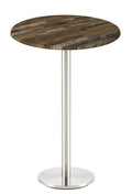 Mesa alta BENAGIL, aço inoxidável, base de 110 cms e tampo de 60 cms de diâmetro. Cores à escolha, Tablero de 60 cms.: WER-WOODART, MARACAIBO 4614