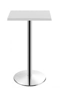 Mesa alta BENAMARA, aço inoxidável, base de 110 cms e tampo de 70x70 cms. Cores à escolha, Tableros de 70x70 cms: WER-UNIART, BLANCO 3101