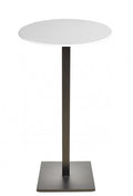 Mesa alta BEVERLY, base de 110 cms e tampo de mesa de 60 cms de diâmetro. Cores à escolha, Tablero de 60 cms.: WER-UNIART, BLANCO 3101, Base BEVERLY, altura 110 cms: Negra