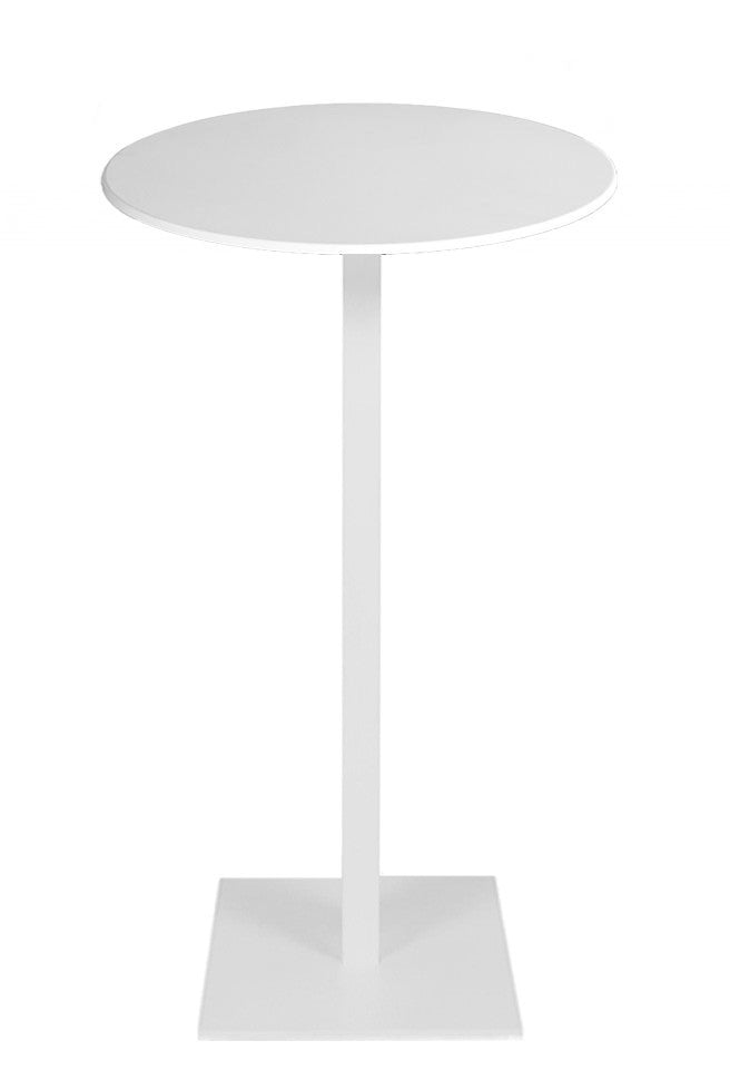 Mesa alta BEVERLY, base de 110 cms e tampo de mesa de 60 cms de diâmetro. Cores à escolha, Tablero de 60 cms.: WER-UNIART, BLANCO 3101, Base BEVERLY, altura 110 cms: Blanca