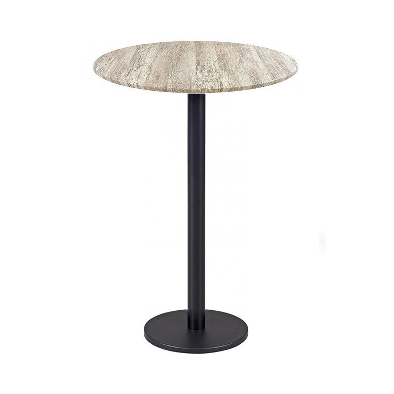 Mesa alta BOHEME, preta, base de 110 cms e tampo de mesa de 60 cms de diâmetro. Cores à escolha, Tablero de 60 cms.: WERZALIT SM - MONTPELLIER 214