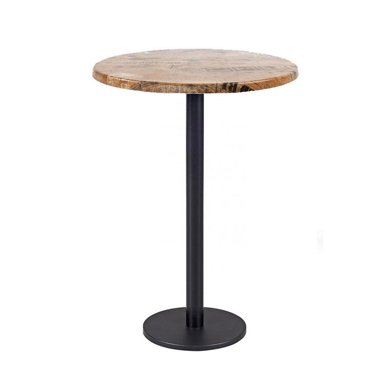 Mesa alta BOHEME, preta, base de 110 cms e tampo de mesa de 70 cms de diâmetro. Cores à escolha, Tableros de 70 cms: WERZALIT SM - EX WORKS 122