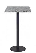 Mesa alta BOMBAY, preta, base de 110 cms e tampo de mesa de 60x60 cms. Cores à escolha, Tableros de 60x60 cms: WERZALIT ALEMANIA - PIAZZA 102