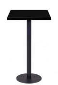 Mesa alta BOMBAY, preta, base de 110 cms e tampo de mesa de 70x70 cms. Cores à escolha, Tableros de 70x70 cms: WERZALIT SM - NEGRO 55