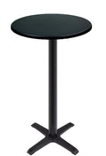Mesa alta CARIBE, preta, base de 110 cms e tampo de mesa de 60 cms de diâmetro. Cores à escolha, Tablero de 60 cms.: WERZALIT SM - PRETO 55