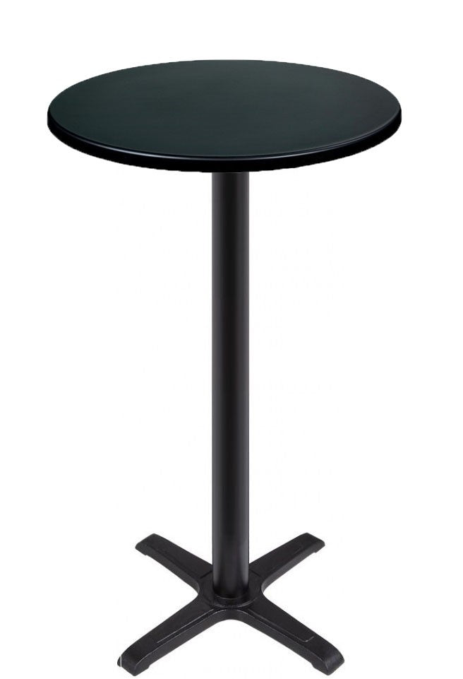 Mesa alta CARIBE, preta, base de 110 cms e tampo de mesa de 60 cms de diâmetro. Cores à escolha, Tablero de 60 cms.: WERZALIT SM - PRETO 55