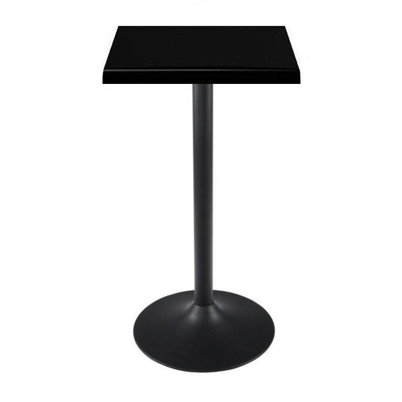 Mesa alta CRISS, base com 110 cms e tampo de 60x60 cms. Cores à escolha, Bases CRISS, altura 110 cms: Preta, Tableros de 60x60 cms: WERZALIT SM - NEGRO 55