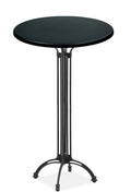 Mesa alta EIFFEL NEW, alumínio, 4 pés, preta, base de 108 cms e tampo de mesa de 70 cms de diâmetro. Cores à escolha, Tableros de 70 cms: WERZALIT SM - NEGRO 55