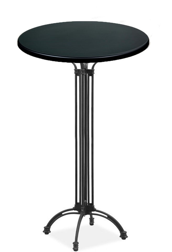 Mesa alta EIFFEL NEW, alumínio, 4 pés, preta, base de 108 cms e tampo de mesa de 70 cms de diâmetro. Cores à escolha, Tableros de 70 cms: WERZALIT SM - NEGRO 55
