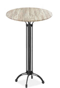 Mesa alta EIFFEL NEW, alumínio, 4 pés, preta, base de 70 cms e tampo de mesa de 60 cms de diâmetro. Cores à escolha, Tablero de 60 cms.: WERZALIT SM - MONTPELLIER 214