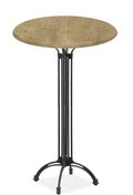 Mesa alta EIFFEL NEW, alumínio, 4 pés, preta, base de 70 cms e tampo de mesa de 60 cms de diâmetro. Cores à escolha, Tablero de 60 cms.: WER-WOODART, AVALON PINE 4729