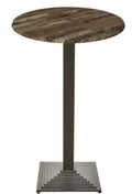 Mesa alta ELBA, preta, base de 110 cms e tampo de 60 cms de diâmetro. Cores à escolha, Tablero de 60 cms.: WER-WOODART, MARACAIBO 4614