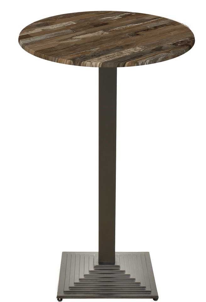 Mesa alta ELBA, preta, base de 110 cms e tampo de 60 cms de diâmetro. Cores à escolha, Tablero de 60 cms.: WER-WOODART, MARACAIBO 4614