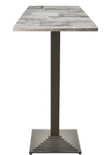 Mesa alta ELBA, preta, base de 110 cms e tampo de 60x60 cms. Cores à escolha, Tableros de 60x60 cms: WER-FANTASY, WHITE BLOCK 7537