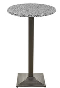 Mesa alta ELBA, preta, base de 110 cms e tampo de 70 cms de diâmetro. Cores à escolha, Tableros de 70 cms: WERZALIT ALEMANIA - PIAZZA 102
