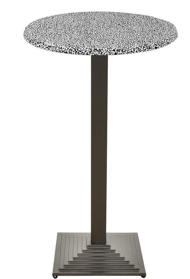 Mesa alta ELBA, preta, base de 110 cms e tampo de 70 cms de diâmetro. Cores à escolha, Tableros de 70 cms: WERZALIT ALEMANIA - PIAZZA 102
