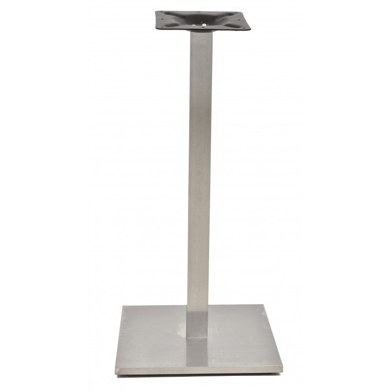 Mesa alta IPANEMA, aço inoxidável, base de 110 cms e tampo de 60x60 cms. Cores à escolha, Tableros de 60x60 cms: WERZALIT SM - EX WORKS 122