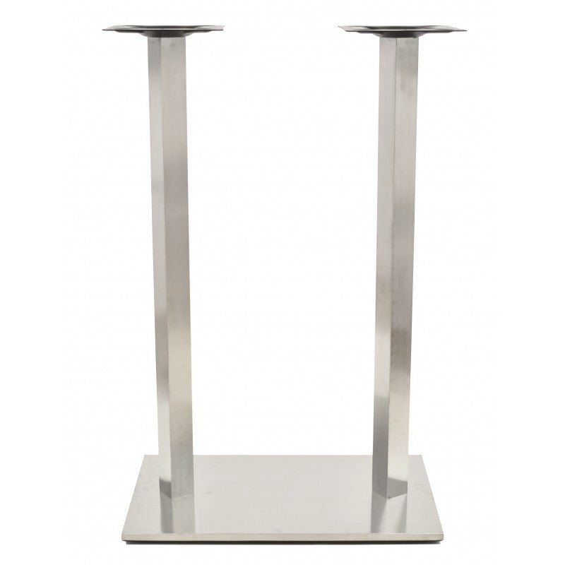 Mesa alta IPANEMA, aço inoxidável, base retangular e tampo de 120x80 cms. Cores à escolha, Tableros 120x80 cms: WERZALIT SM - KABANA RED 271