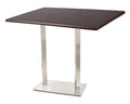 Mesa alta IPANEMA, aço inoxidável, base retangular e tampo de 120x80 cms. Cores à escolha, Tableros 120x80 cms: WERZALIT SM - WENGUÉ 103