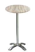 Mesa alta MILAN, alumínio, base de 72 cms e tampo de 60 cms de diâmetro. Cores à escolha, Tablero de 60 cms.: WERZALIT SM - MONTPELLIER 214