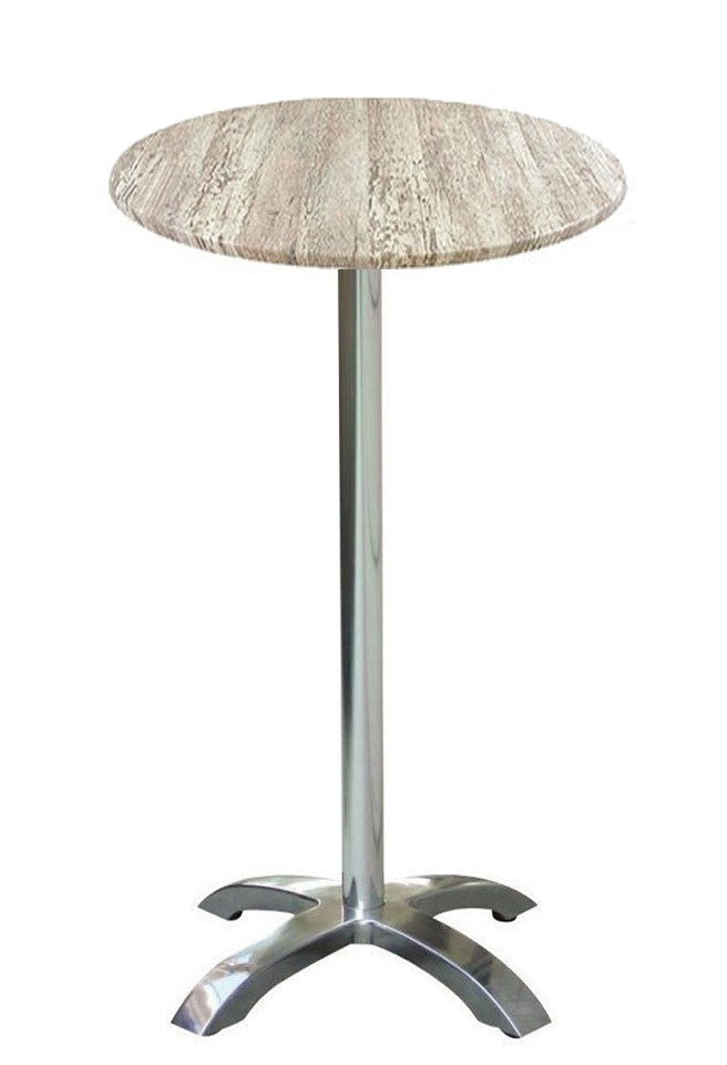 Mesa alta MILAN, alumínio, base de 72 cms e tampo de 60 cms de diâmetro. Cores à escolha, Tablero de 60 cms.: WERZALIT SM - MONTPELLIER 214