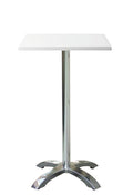 Mesa alta MILAN, alumínio, base de 72 cms e tampo de 60x60 cms. Cores à escolha, Tableros de 60x60 cms: WERZALIT SM - BLANCO 01