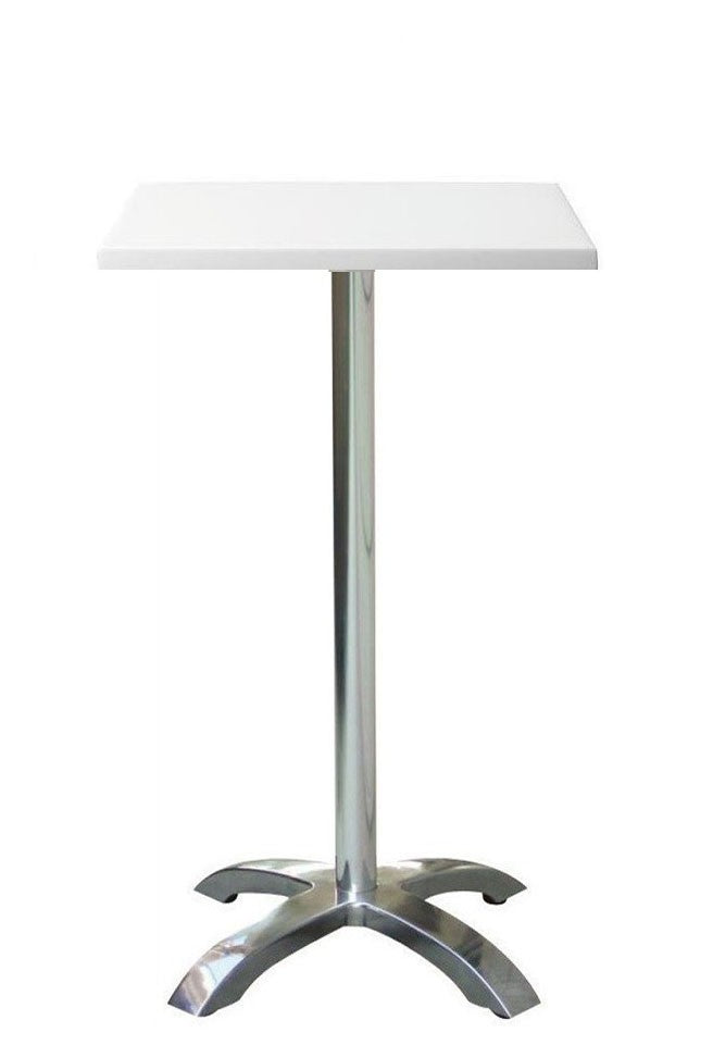 Mesa alta MILAN, alumínio, base de 72 cms e tampo de 60x60 cms. Cores à escolha, Tableros de 60x60 cms: WER-UNIART, BLANCO 3101