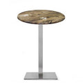 Mesa alta RHIN, aço inoxidável, base de 110 cms e tampo de 60 cms de diâmetro. Cores à escolha, Tablero de 60 cms.: WERZALIT SM - EX WORKS 122