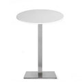 Mesa alta RHIN, aço inoxidável, base de 110 cms e tampo de 70 cms de diâmetro. Cores à escolha, Tableros de 70 cms: WERZALIT SM - BLANCO 01