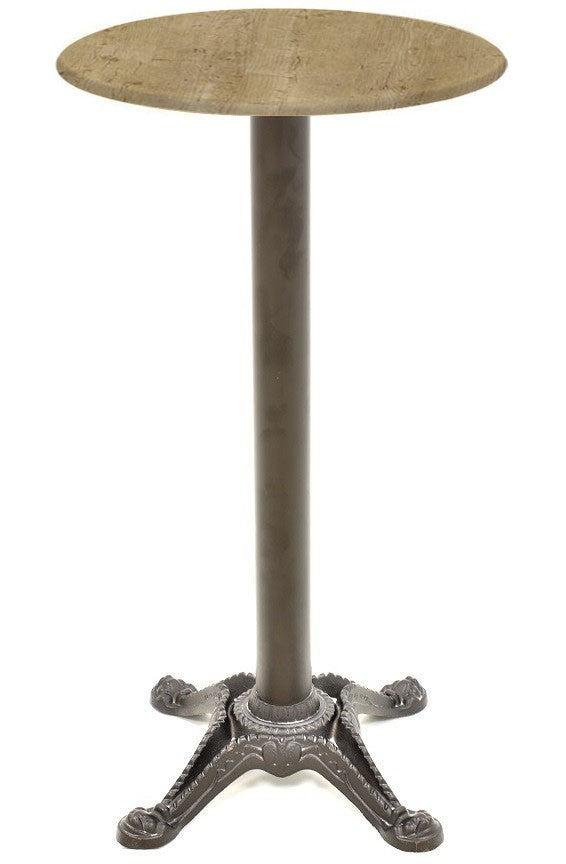 Mesa alta RODANO, preta, base de 110 cms e tampo de mesa de 60 cms de diâmetro. Cores à escolha, Tablero de 60 cms.: WER-WOODART, AVALON PINE 4729