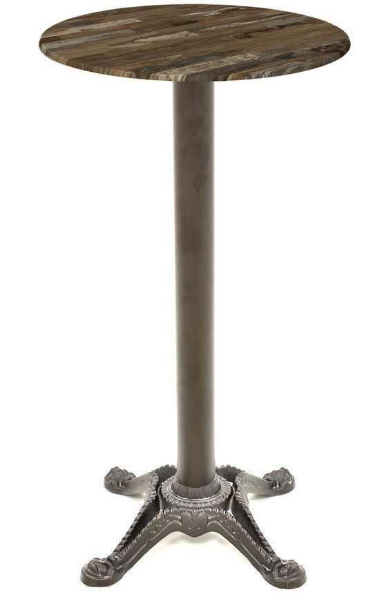 Mesa alta RODANO, preta, base de 110 cms e tampo de mesa de 70 cms de diâmetro. Cores à escolha, Tableros de 70 cms: WER-WOODART, MARCAIBO 4614
