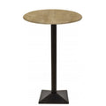 Mesa alta SOHO, preta, base de 110 cms e tampo de mesa de 70 cms de diâmetro. Cores à escolha, Tableros de 70 cms: WER-WOODART, AVALON PINE 4729