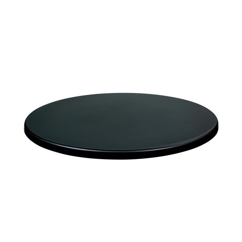 Mesa alta TIBER, preta, base de 110 cms e tampo de 80 cms de diâmetro. Cores à escolha, Tableros de 80 cms: WER-UNIART, NEGRO 3190