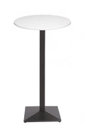 Mesa alta TIBER, preta, base de 110 cms e tampo de 80 cms de diâmetro. Cores à escolha, Tableros de 80 cms: WER-UNIART, BLANCO 3101